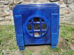 Prachtige franse blauwe emaille Art-deco houtkachel, Huis en Inrichting, Kachels, Ophalen, Gebruikt, Houtkachel, Vrijstaand