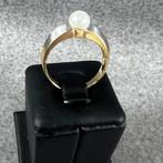 Gouden Ring | 14k | 3,34g | Bicolor + parel | mt17 | 325111, Gebruikt, Ophalen of Verzenden, 17 tot 18, Dame