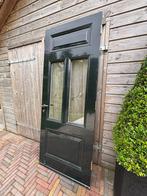 Oude authentieke jaren 30 buitendeur, Doe-het-zelf en Verbouw, Deuren en Horren, Ophalen, 80 tot 100 cm, 200 tot 215 cm, Glas