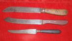 Lot van 3 oude antieke keuken messen, Ophalen of Verzenden, Gebruikt, Overige materialen, Los bestek