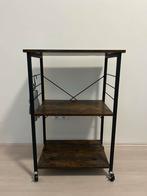 Keukenkast op wieltjes - bruin metaal, Huis en Inrichting, Ophalen, Bruin, 50 tot 100 cm, Zo goed als nieuw