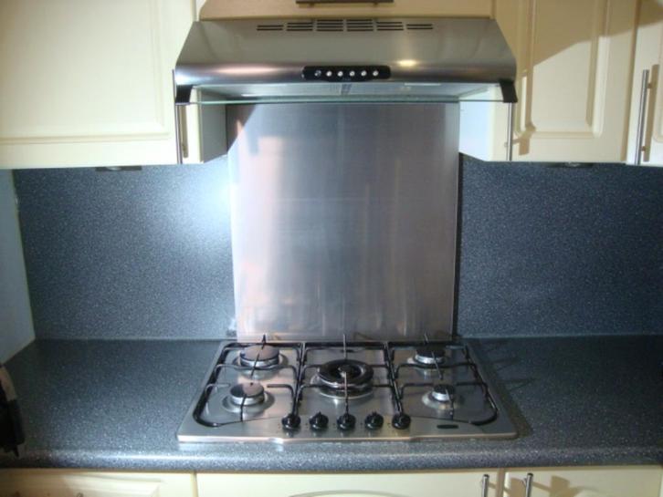 KOOKPLAAT ACHTERWAND RVS SPATSCHERM SPAT ACHTER WAND SCHERM, Huis en Inrichting, Keuken | Keukenelementen, Nieuw, Wit, Zwart, Ophalen of Verzenden