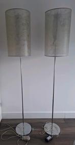 Design vloerlampen met zilvergrijze kap, Ophalen, Gebruikt, Metaal, 150 tot 200 cm
