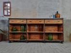 XL Industrieel Dressoir Groot | Lage Kast Zwart Ladenkast, 25 tot 50 cm, 200 cm of meer, Gebruikt, Ophalen of Verzenden