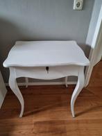 Wit Brocante Tafeltje met Lade, Ophalen, Gebruikt, Rechthoekig, Minder dan 55 cm