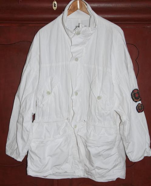 Sportief Witte Tromas parka jas jack XL met emblemen, Kleding | Dames, Jassen | Zomer, Gedragen, Wit, Ophalen of Verzenden