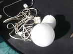 muurlamp wit lamp witte bol met lang snoer en deurschakelaar, Glas, Gebruikt, Ophalen of Verzenden