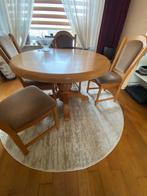 Eethoek met 4 stoelen, Ophalen, Zo goed als nieuw, Rond, 50 tot 100 cm