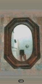 Mooie mahonie houten spiegel 79x54, Ophalen, Rechthoekig