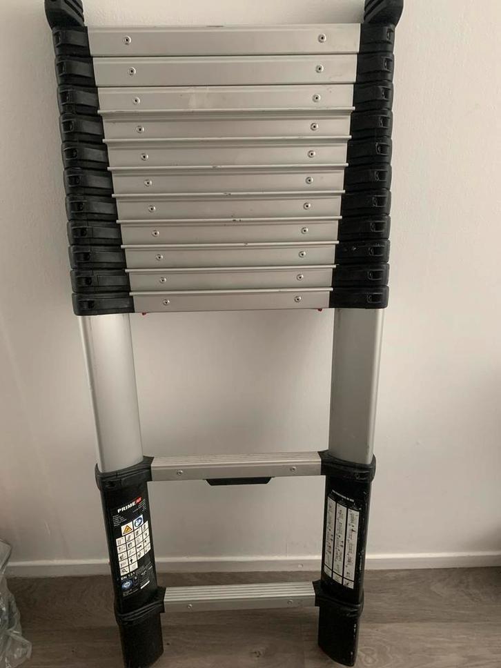 Zgan telescopische ladder - 4.1 meter, Doe-het-zelf en Verbouw, Ladders en Trappen, Nieuw, Ladder, 4 meter of meer, Opvouwbaar of Inschuifbaar