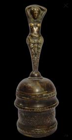 Antieke bronzen tafelbel met kariatide, eind 19e eeuw, Antiek en Kunst, Antiek | Koper en Brons, Ophalen of Verzenden, Brons