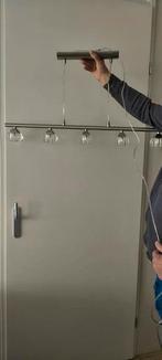 2 mooie zware kwaliteit rvs hanglampen, Ophalen, Zo goed als nieuw, Glas, Minder dan 50 cm