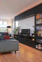 IKEA BESTA TV-meubel bruin/zwart met LED-verlichting, Huis en Inrichting, Kasten | Televisiemeubels, Ophalen, Zo goed als nieuw