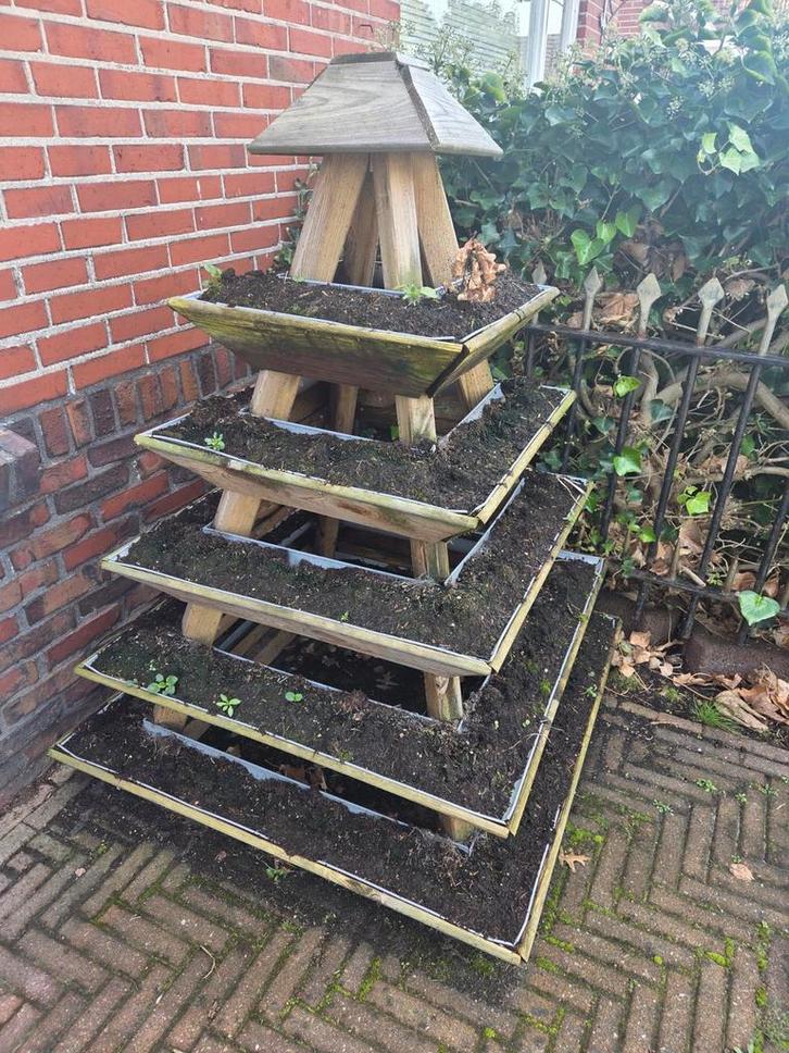 Planten bak, Tuin en Terras, Bloembakken en Plantenbakken, Gebruikt, Hout, 60 cm of meer, Ophalen
