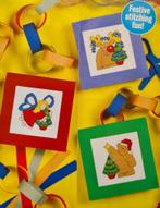 Engel, Kerst beer en Rudolf  3 Kerst borduurpatronen, Ophalen, Nieuw, Handborduren, Patroon
