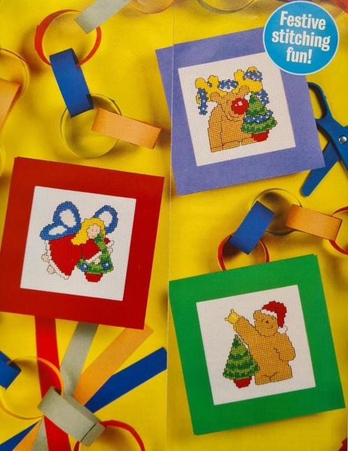 Engel, Kerst beer en Rudolf  3 Kerst borduurpatronen, Hobby en Vrije tijd, Borduren en Borduurmachines, Nieuw, Patroon, Handborduren
