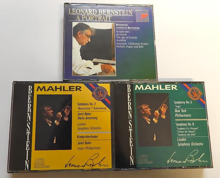 9x CD Bernstein Mahler symphony CBS Sony Austria no ifpi, Cd's en Dvd's, Cd's | Klassiek, Zo goed als nieuw, Orkest of Ballet