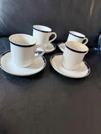 Kobaltblauw met goud kop & schotel douwe egberts 4 stuks, Ophalen, Zo goed als nieuw, Overige stijlen, Kop(pen) en/of Schotel(s)