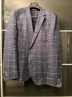 Colbert; Krijtstreep Ruit Donkerblauw; Linen-Wool; Benvenuto, Ophalen of Verzenden, Zo goed als nieuw, Maat 48/50 (M), Blauw