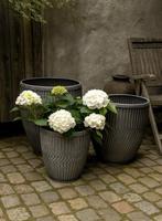 Zinken  potten/ bakken, Tuin en Terras, Bloembakken en Plantenbakken, Minder dan 30 cm, Minder dan 60 cm, Rond, Ophalen of Verzenden