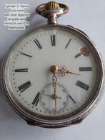 Antiek zakhorloge Cylinder,G Steine,800 zilver,vergulde rand, Overige merken, Zakhorloge, Verzenden, 1900 tot 1930