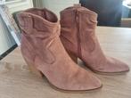 Suède look taupekleurige enkellaarsjes, maat 39., Ophalen, Zo goed als nieuw, Zwart