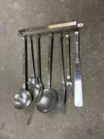 Lepelrek Keukengereedschap 8-delig Gero Zilmeta Vintage, Ophalen, Gebruikt, Rvs of Chroom, Bestekset