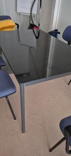 Glazen vergadertafel - Zwart, Ophalen, Rechthoekig, 50 tot 100 cm