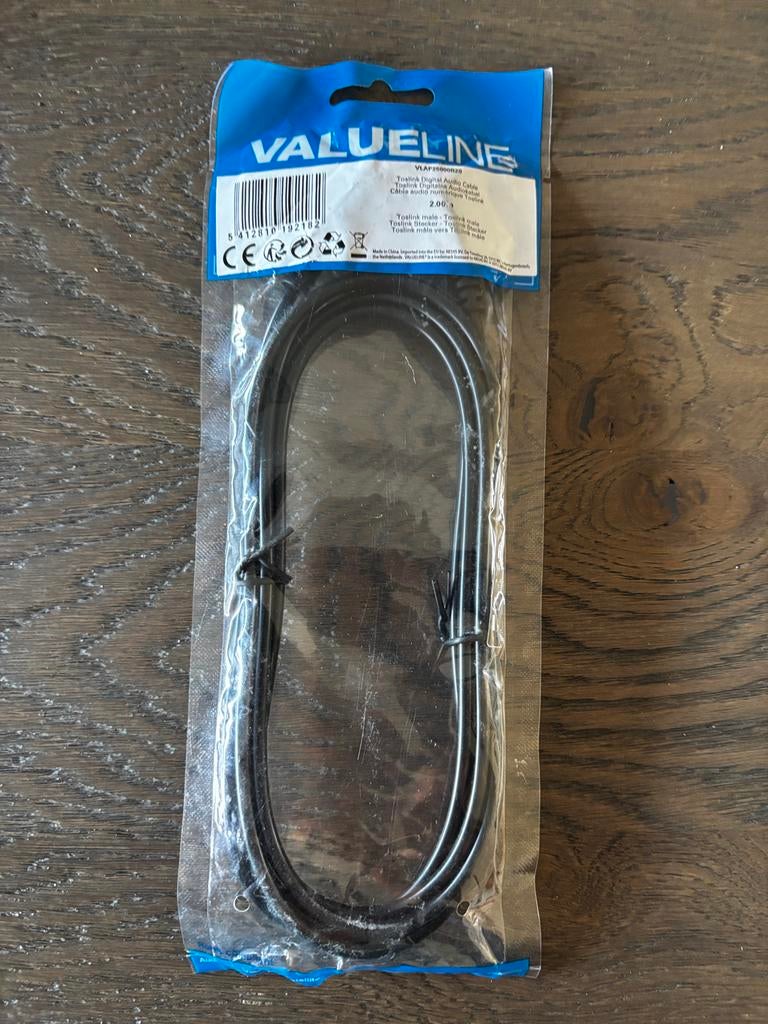 ValueLine Toslink Digitale Audio Kabel - Nieuw in verpakking, Audio, Tv en Foto, Audiokabels en Televisiekabels, Nieuw, Optische kabel