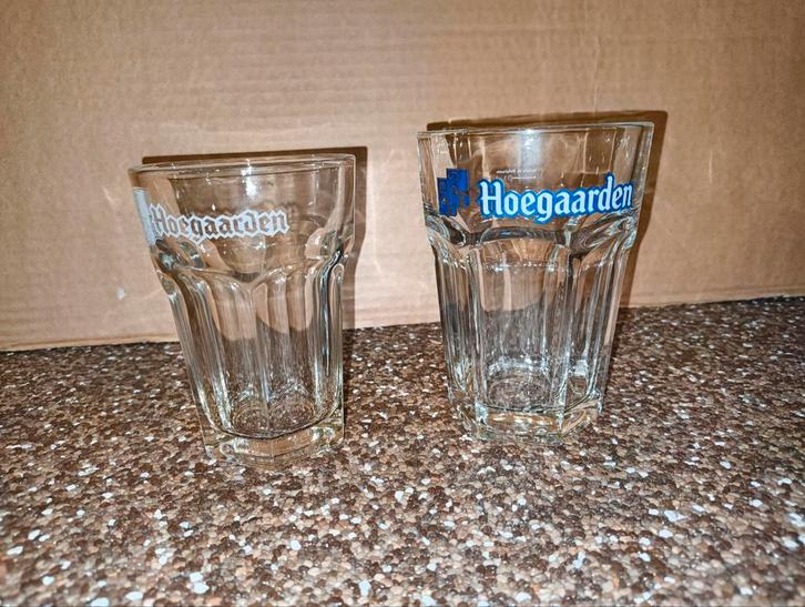 Hoegaarden glazen 2 stuks, Verzamelen, Biermerken, Gebruikt, Glas of Glazen, Overige merken, Ophalen of Verzenden