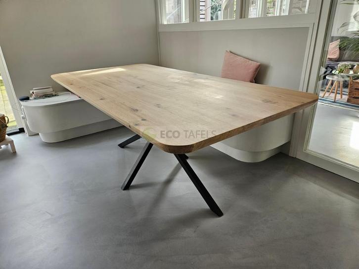 Eiken tafel met afgeronde hoeken, Huis en Inrichting, Tafels | Eettafels, Nieuw, 50 tot 100 cm, Vijf personen of meer, Rechthoekig