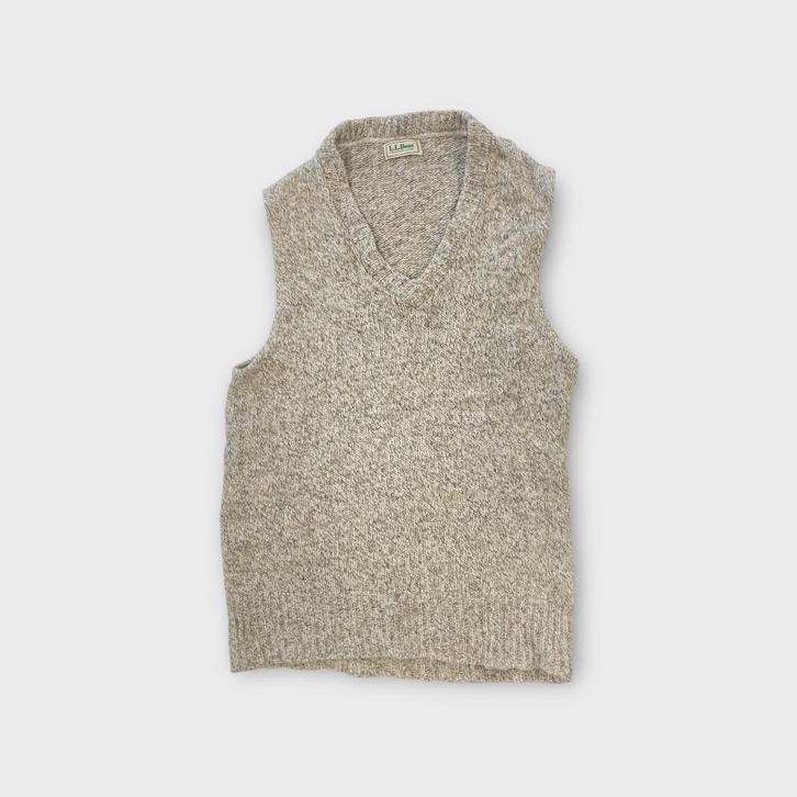 L.L. Bean heren spencer maat L (wol), Kleding | Heren, Truien en Vesten, Gedragen, Maat 52/54 (L), Beige, Ophalen of Verzenden