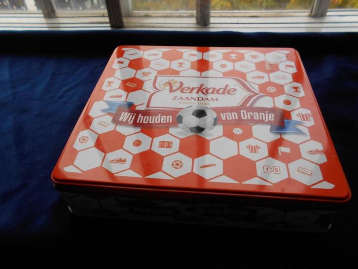 Verkade Koektrommel, Oranjeblik, nu 1,25., Huis en Inrichting, Keuken | Keukenbenodigdheden, Gebruikt, Ophalen of Verzenden