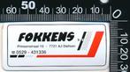 Sticker: Fokkens - Dalfsen, Verzenden, Zo goed als nieuw, Bedrijf of Vereniging