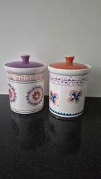 2 Voorraadpotten met Deksel - Kleurrijk Design, Ophalen of Verzenden, Zo goed als nieuw