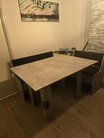 Uitklapbare eettafel, Huis en Inrichting, Tafels | Eettafels, Ophalen, 100 tot 150 cm, Rond, Zo goed als nieuw