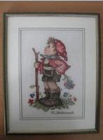 3 mooi geborduurde schilderijtjes met Hummeltjes, Huis en Inrichting, Woonaccessoires | Schilderijen, Tekeningen en Foto's, Minder dan 50 cm