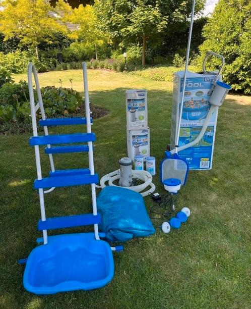 Zwembad intex met alle toebehoren incl. warmtepomp., Tuin en Terras, Zwembaden, Zo goed als nieuw, 80 tot 120 cm, 200 tot 400 cm