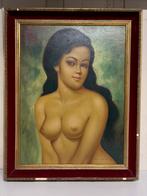 Schilderij dame bali naakt, Antiek en Kunst, Ophalen of Verzenden