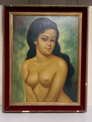 Schilderij dame bali naakt beschikbaar voor biedingen