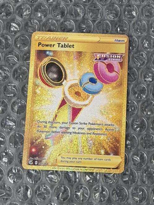 Gold Power Tablet 281/264 Fusion Strike Sword & Shield, Hobby en Vrije tijd, Verzamelkaartspellen | Pokémon, Zo goed als nieuw