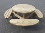 Talen 8 persoons ronde Picknicktafel met open instap!!, Ophalen of Verzenden, Nieuw, Rond, Hout
