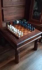 Antiek set schaakspel schaken schaak. (Zonder tafeltje), Ophalen of Verzenden