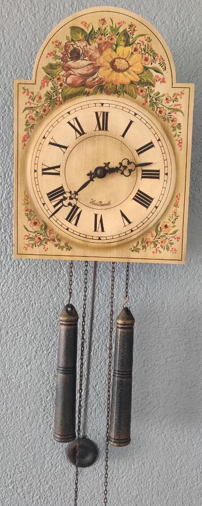 Vintage wandklok Handbemalt SBS, Antiek en Kunst, Antiek | Klokken, Ophalen