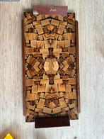 Oud jaren 60 dienblad met ingelegd hout Israel sticker, Ophalen of Verzenden, Zo goed als nieuw, Rechthoekig, Hout