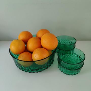 Arcoroc France Groen Persglazen Schaal Met 4 Schaaltjes beschikbaar voor biedingen