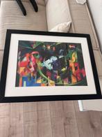 Abstract Schilderij met Zwarte Lijst, Ophalen of Verzenden