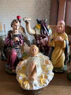 Antieke Kerstgroep, Gips, 21cm 22 delig, Antiek en Kunst, Ophalen of Verzenden
