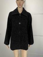 Z384 MELVIN  zwart wollen winterjas jas winter Maat 40=M wol