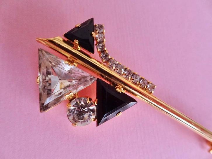 jwg Grote vintage 80s Art Deco Memphis design broche stenen, Sieraden, Tassen en Uiterlijk, Antieke sieraden, Broche, Overige materialen